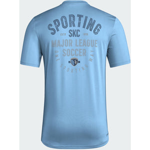 2024 Mens SS Pregame Logo Tee - Sporting Blue